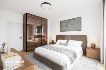 Vizualizace - ložnice - Prodej bytu 2+1 v osobním vlastnictví 66 m², Praha 4 - Modřany