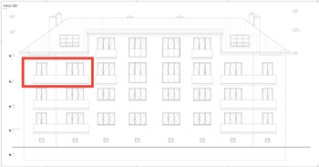 Jižní pohled na dům - Prodej bytu 2+1 v osobním vlastnictví 66 m², Praha 4 - Modřany