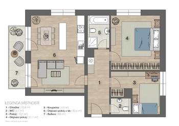 Prodej bytu 3+kk v osobním vlastnictví 98 m², Husinec