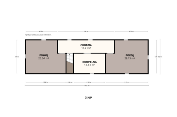 3.NP (půdorys) - Prodej domu 280 m², Jílové u Prahy