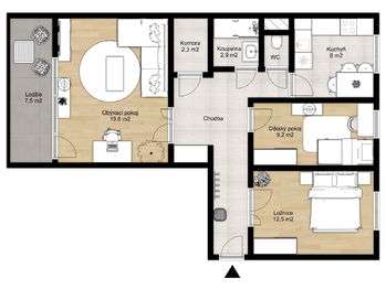 Prodej bytu 3+1 v družstevním vlastnictví 77 m², Ostrava