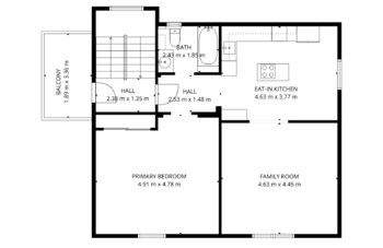 Půdorys první patro - Prodej domu 246 m², Praha 9 - Kyje