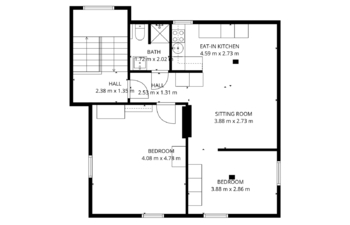 Půdorys druhé patro - Prodej domu 246 m², Praha 9 - Kyje
