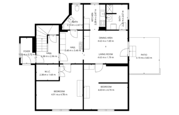 Půdorys přízemí - Prodej domu 246 m², Praha 9 - Kyje