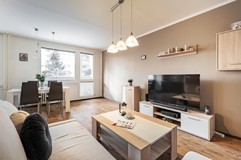 obývací pokoj - Prodej bytu 3+kk v osobním vlastnictví 75 m², Praha 9 - Prosek