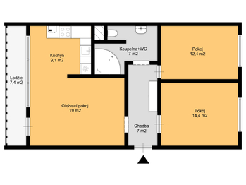 Pronájem bytu 3+1 v osobním vlastnictví 78 m², Praha 9 - Prosek