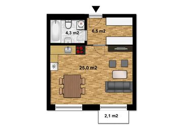 Pronájem bytu 1+kk v osobním vlastnictví 38 m², Kutná Hora