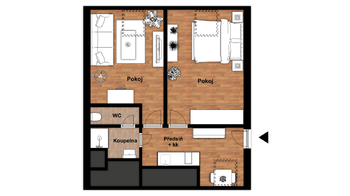 Pronájem bytu 2+1 v osobním vlastnictví 48 m², Luštěnice