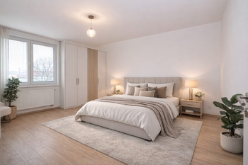 Vizualizace - ložnice č. 1 - Prodej bytu 3+kk v osobním vlastnictví 76 m², Polerady