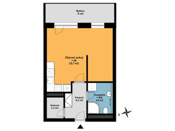 Pronájem bytu 1+kk v osobním vlastnictví 35 m², Nymburk