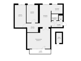Prodej bytu 3+1 v osobním vlastnictví 76 m², Praha 4 - Záběhlice
