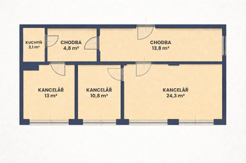 Pronájem kancelářských prostor 67 m², Brno