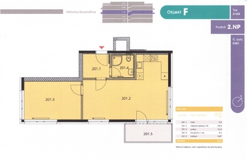 Pronájem bytu 2+kk v osobním vlastnictví 61 m², Horoměřice