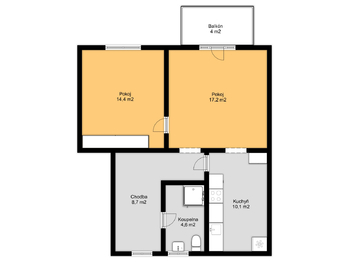 Pronájem bytu 2+1 v osobním vlastnictví 60 m², Týnec nad Sázavou