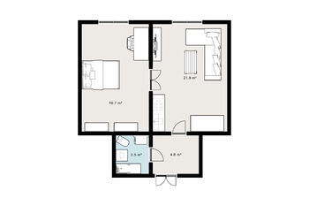 Půdorys bytu - Pronájem bytu 2+kk v osobním vlastnictví 50 m², Praha 2 - Vinohrady