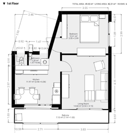 Pronájem bytu 2+1 v osobním vlastnictví 51 m², Brno
