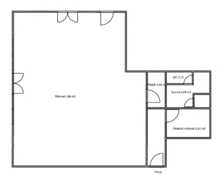 Pronájem obchodních prostor 190 m², Rostoklaty