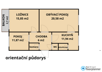 Prodej bytu 3+1 v osobním vlastnictví 72 m², Třebíč