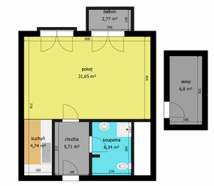 Pronájem bytu 1+kk v osobním vlastnictví 58 m², Poděbrady