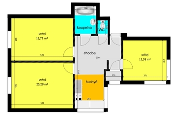 Pronájem bytu 3+1 v osobním vlastnictví 72 m², Poděbrady