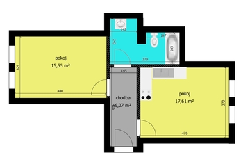 Pronájem bytu 2+kk v osobním vlastnictví 48 m², Chlumec nad Cidlinou