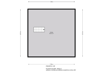 Půdorys 3.PP - Prodej domu 210 m², Praha 9 - Horní Počernice