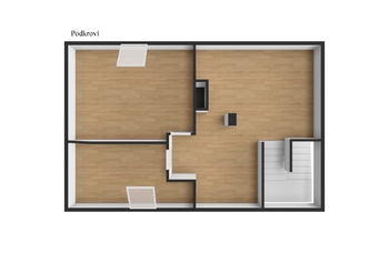 Podkroví - Prodej domu 180 m², Praha 10 - Uhříněves
