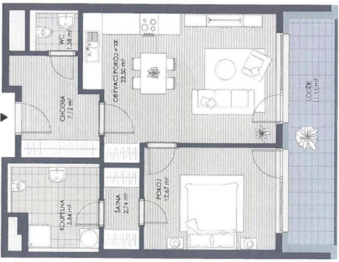 Pronájem bytu 2+kk v osobním vlastnictví 53 m², Praha 9 - Letňany