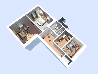 Stávající tvar půdorysu bytu - Prodej bytu 3+kk v osobním vlastnictví 96 m², Praha 7 - Holešovice