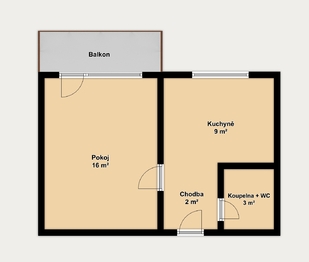 Pronájem bytu 1+1 v osobním vlastnictví 36 m², Tišnov