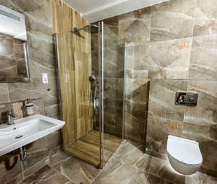 Koupelna - Pronájem bytu 1+kk v osobním vlastnictví 31 m², Horní Planá