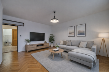 vizualizace obývacího pokoje - Pronájem bytu 2+1 v osobním vlastnictví 57 m², Nymburk