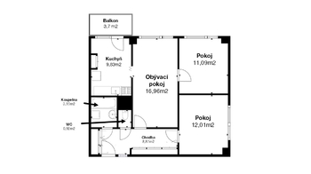 Prodej bytu 3+1 v osobním vlastnictví 81 m², Praha 10 - Záběhlice