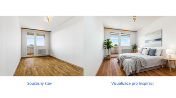 Pokoj 3 + vizualizace - Prodej bytu 3+1 v osobním vlastnictví 62 m², Praha 4 - Háje