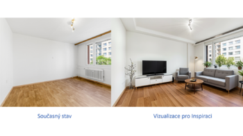 Pokoj 1 + vizualizace - Prodej bytu 3+1 v osobním vlastnictví 62 m², Praha 4 - Háje
