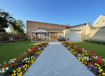 Možnost úpravy zahrady (tvořeno pomocí AI) - Prodej domu 70 m², Blšany