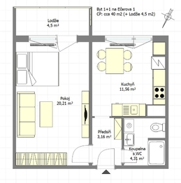 Pronájem bytu 1+1 v osobním vlastnictví 45 m², Brno