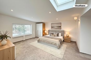 vizualizace část ložnice - Prodej domu 355 m², Praha 4 - Kunratice