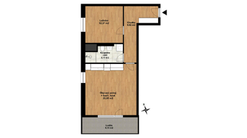 Pronájem bytu 2+kk v osobním vlastnictví 59 m², České Budějovice