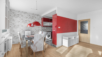 Obývací pokoj s jídelnou - Pronájem bytu 3+kk v osobním vlastnictví 80 m², Praha 6 - Ruzyně