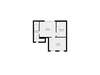 Půdorys podkroví - Prodej domu 78 m², Praha 10 - Uhříněves