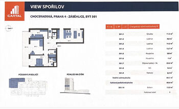 Prodej bytu 4+kk v osobním vlastnictví 89 m², Praha 4 - Záběhlice