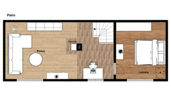 Orientační plánek patro - Prodej chaty / chalupy 90 m², Manětín