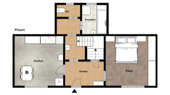 Orientační plánek přízemí - Prodej chaty / chalupy 90 m², Manětín