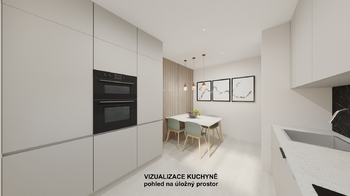 Vizualizace kuchyně - Prodej bytu 4+1 v osobním vlastnictví 83 m², Karlovy Vary