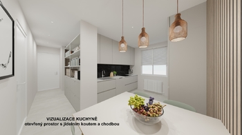 Vizualizace kuchyně - Prodej bytu 4+1 v osobním vlastnictví 83 m², Karlovy Vary