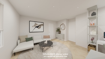 Vizualizace obývací pokoj - Prodej bytu 4+1 v osobním vlastnictví 83 m², Karlovy Vary