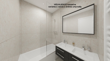 Vizualizace koupelna - Prodej bytu 4+1 v osobním vlastnictví 83 m², Karlovy Vary