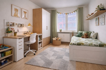 vizualizace dětský pokoj - Prodej bytu 4+1 v osobním vlastnictví 88 m², Tachov