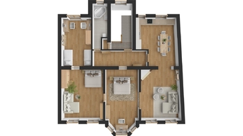 Půdorys 4.NP - Prodej nájemního domu 620 m², Hronov